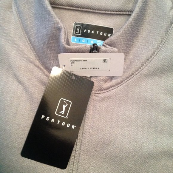 PGA Tour Men's Gray Full Zipper Large Royal Fleece Golf jacket - New with Tags - Picture 3 of 4